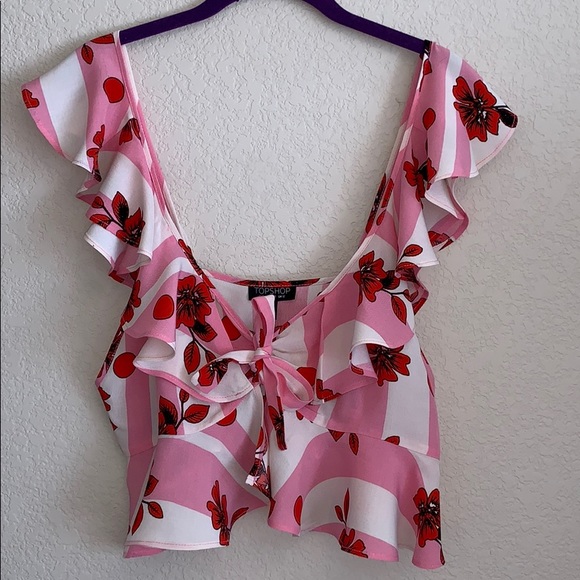 Topshop Tops - New! TOPSHOP sweet & sexy crop cami blouse size 8